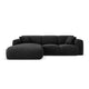 Canapea neagra cu colt din chenille Nolio Left