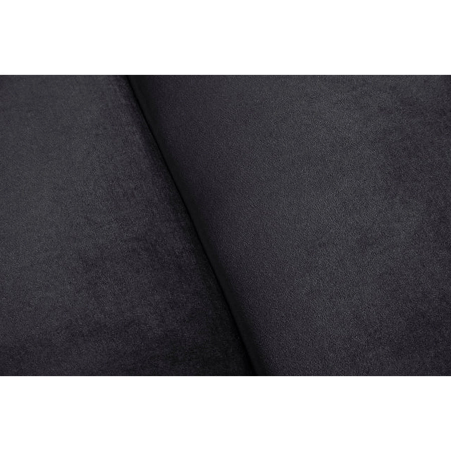 Canapea neagra din catifea 205 cm Chesterfield