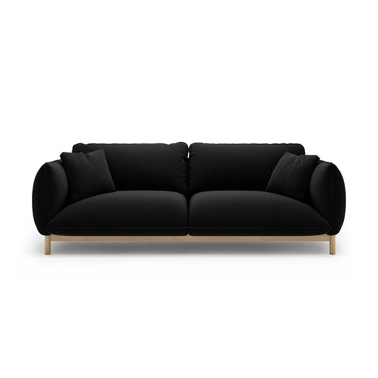 Canapea neagra din catifea 208 cm Lona