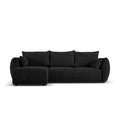 Canapea neagra extensibila cu colt Lutera Left