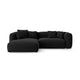 Canapea neagra extensibila din textil Martina Left