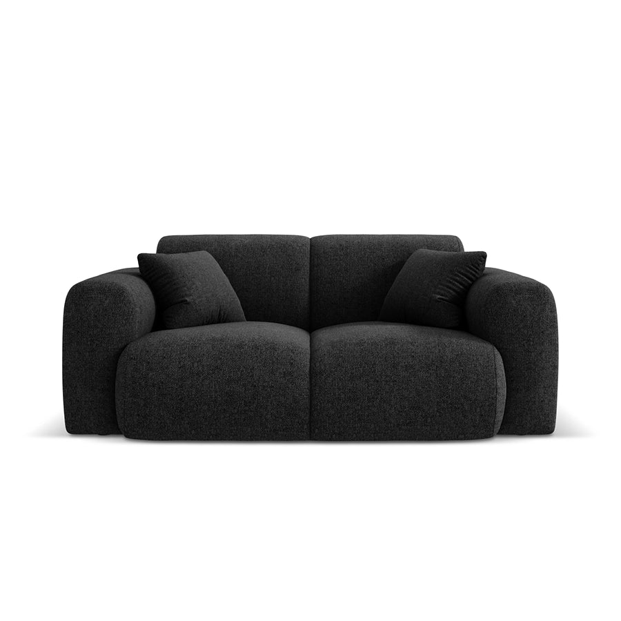 Canapea neagra pentru 2 persoane din chenille Nolio