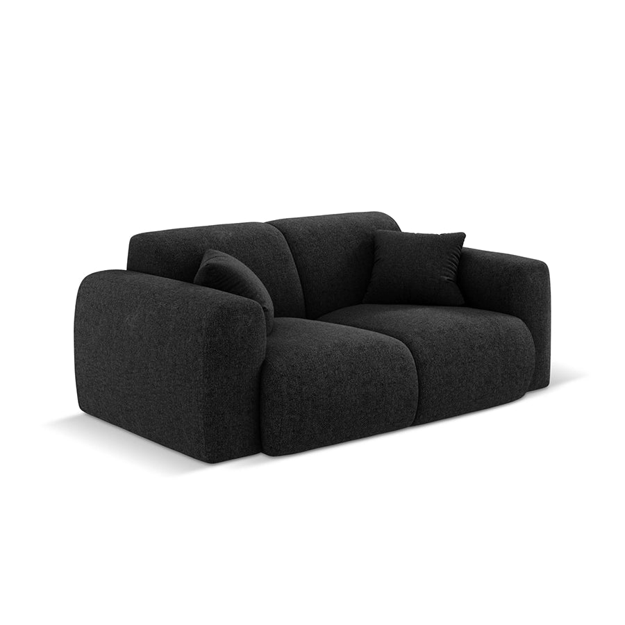 Canapea neagra pentru 2 persoane din chenille Nolio