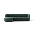 Canapea petrol cu colt din chenille Miley Left
