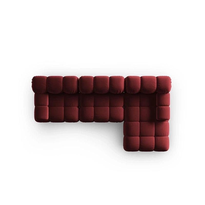 Canapea rosie cu colt din catifea Right Bellis - Poetic Store