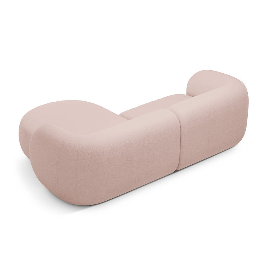 Canapea roz cu colt 255 cm Boucle Kate Right