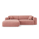 Canapea roz cu colt din chenille 230 Nolio Left