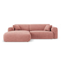 Canapea roz cu colt din chenille 230 Nolio Left