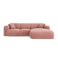 Canapea roz cu colt din chenille Nolio Right