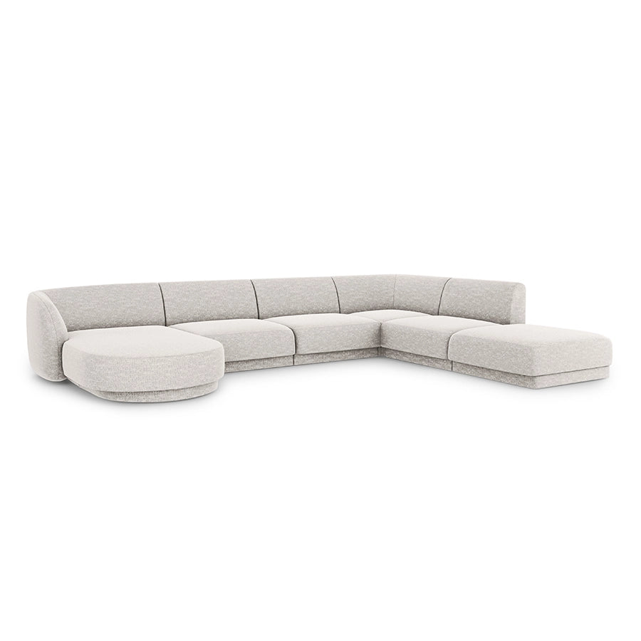 Canapea silver din chenille Panoramic Right Miley