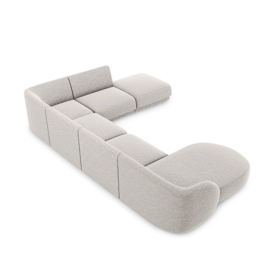 Canapea silver din chenille Panoramic Right Miley