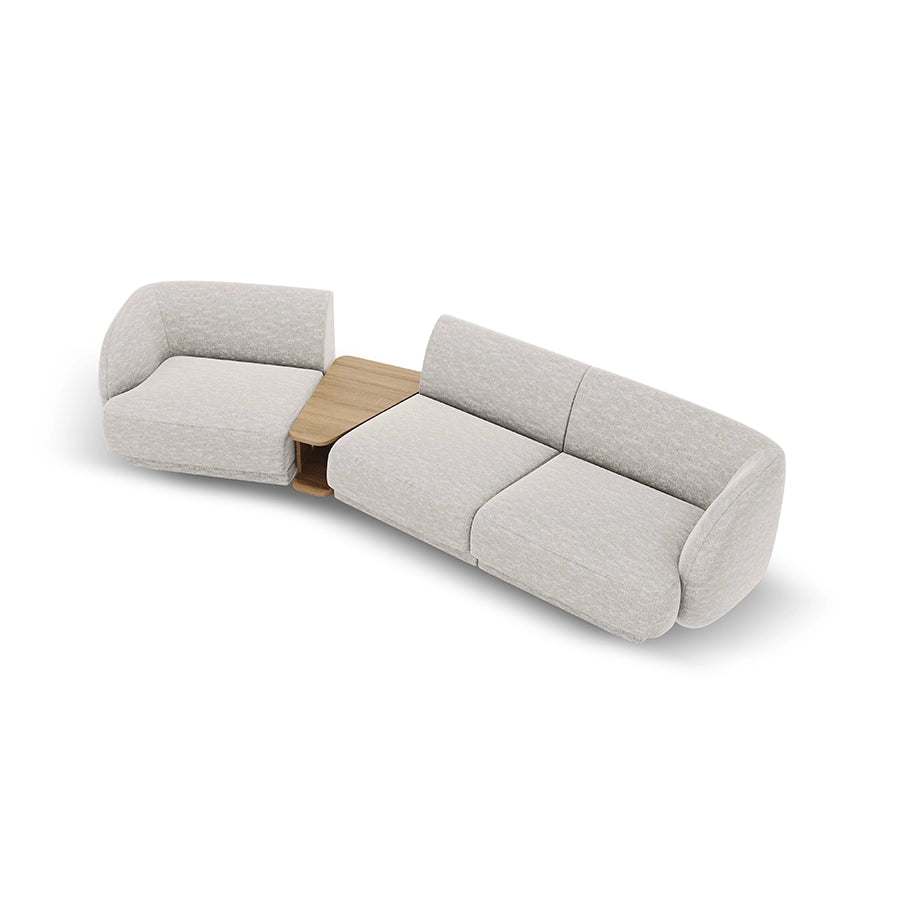 Canapea silver pentru 3 persoane din chenille Coffe Miley