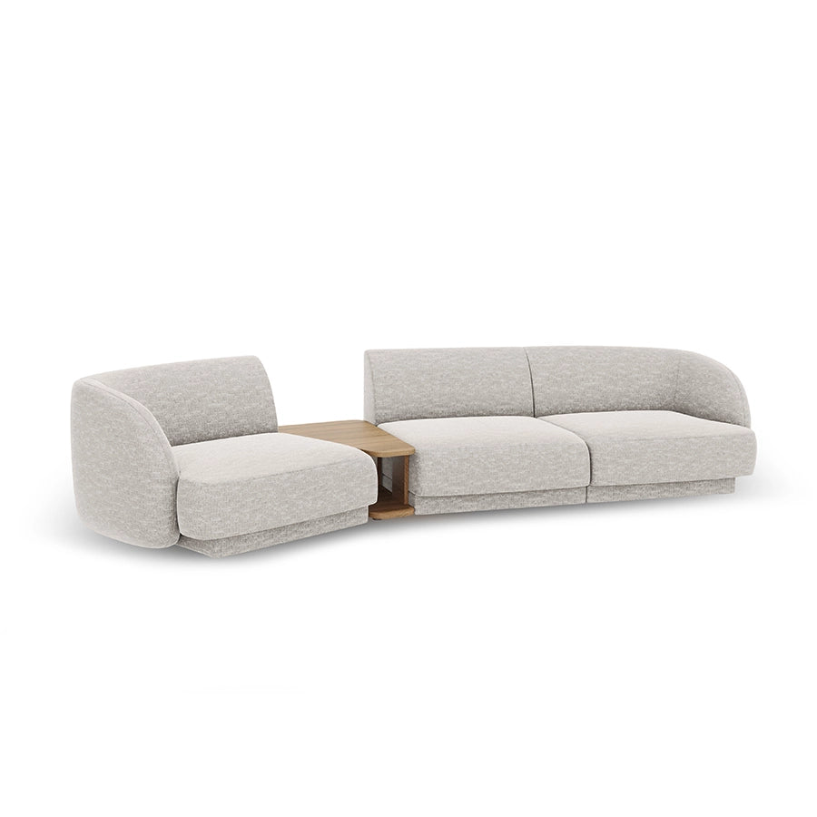 Canapea silver pentru 3 persoane din chenille Coffe Miley