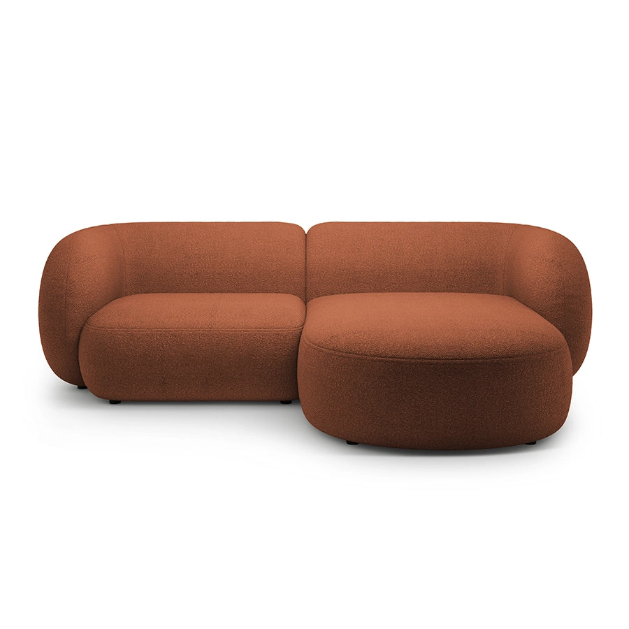 Canapea teracota cu colt 255 cm Boucle Kate Right