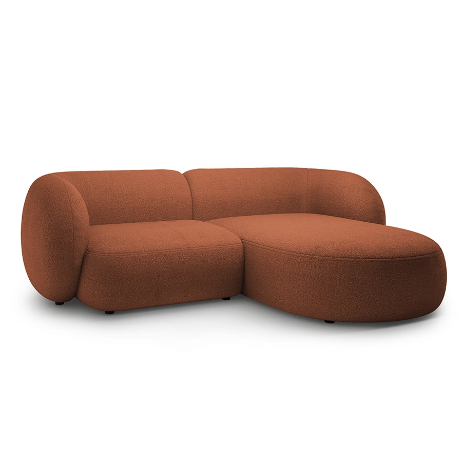 Canapea teracota cu colt 255 cm Boucle Kate Right