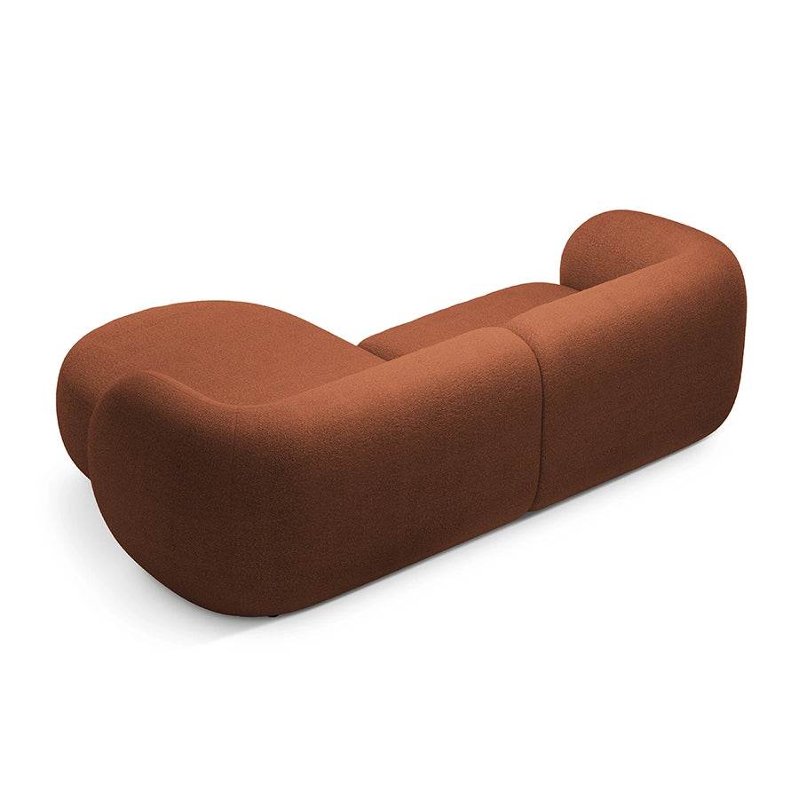 Canapea teracota cu colt 255 cm Boucle Kate Right