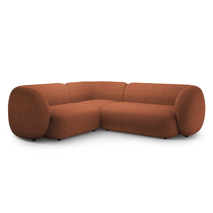 Canapea teracota cu colt boucle Domo Left