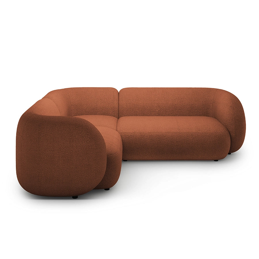 Canapea teracota cu colt boucle Domo Left