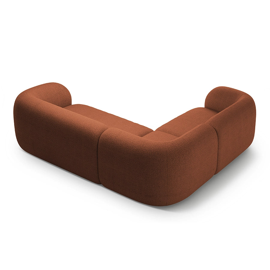 Canapea teracota cu colt boucle Domo Left