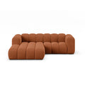 Canapea teracota cu colt din chenille Lupine Small Left
