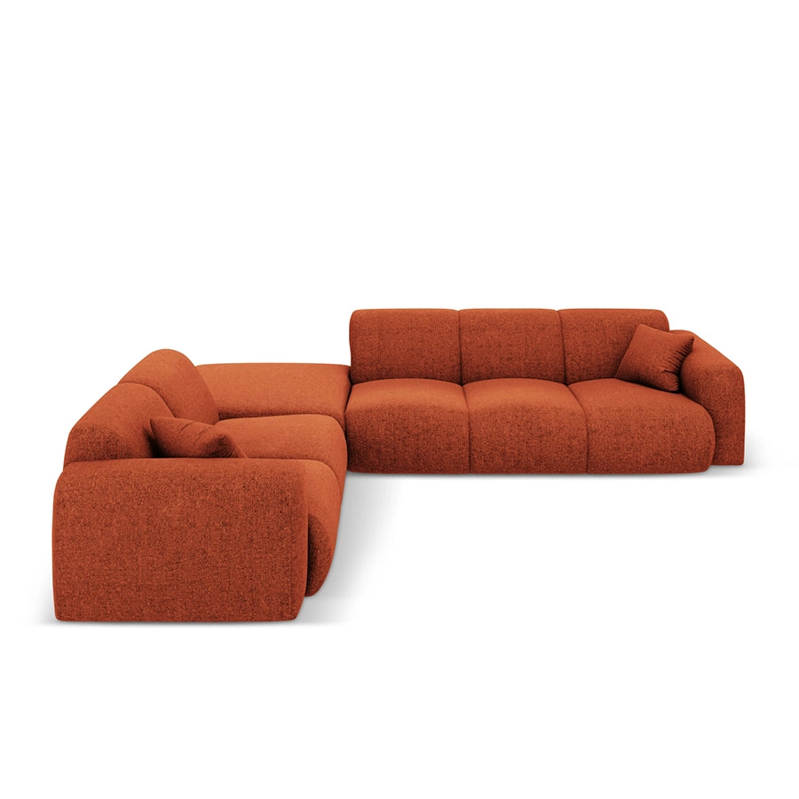 Canapea teracota cu colt din chenille pentru 4 persoane Nolio