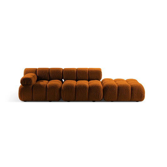 Canapea teracota pentru 4 persoane boucle Bellis Right