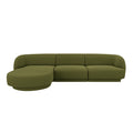 Canapea verde cu colt boucle Miley Left