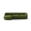 Canapea verde cu colt boucle Miley Left