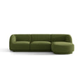 Canapea verde cu colt boucle Miley Right