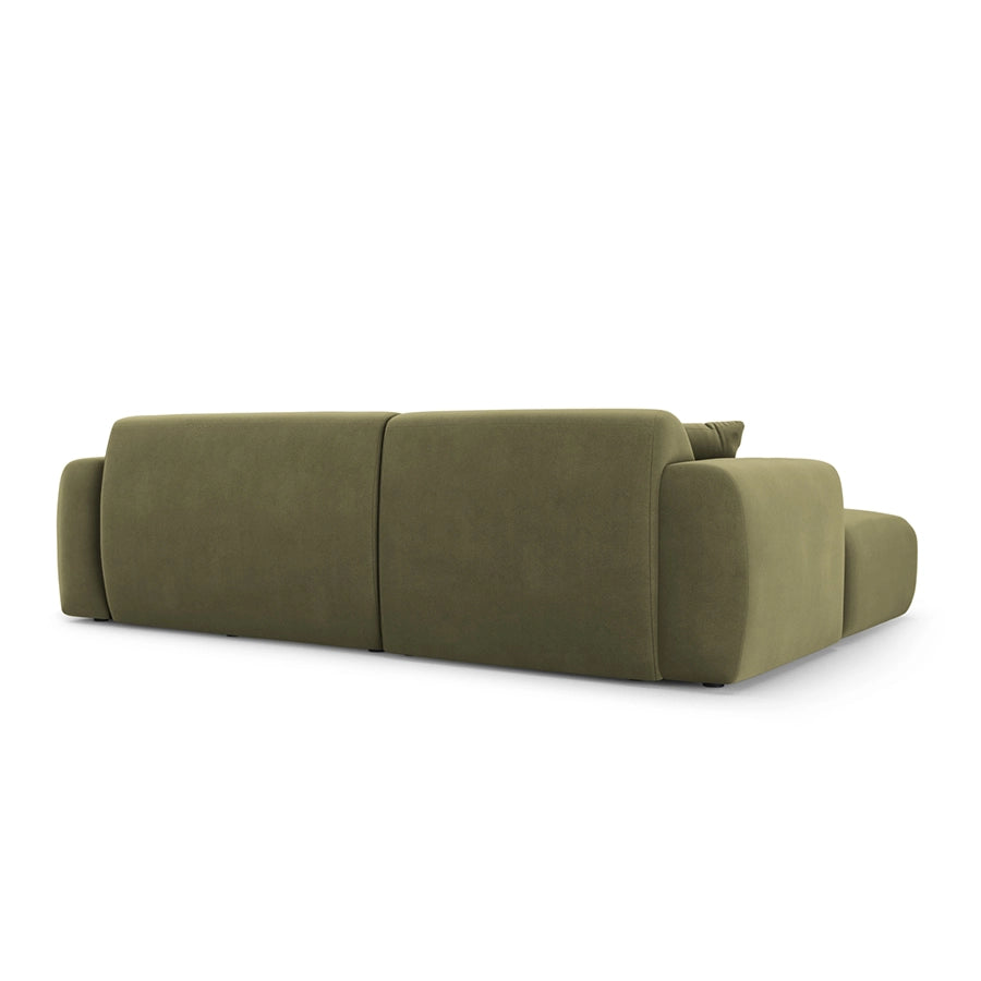 Canapea verde cu colt din catifea Nolio Left