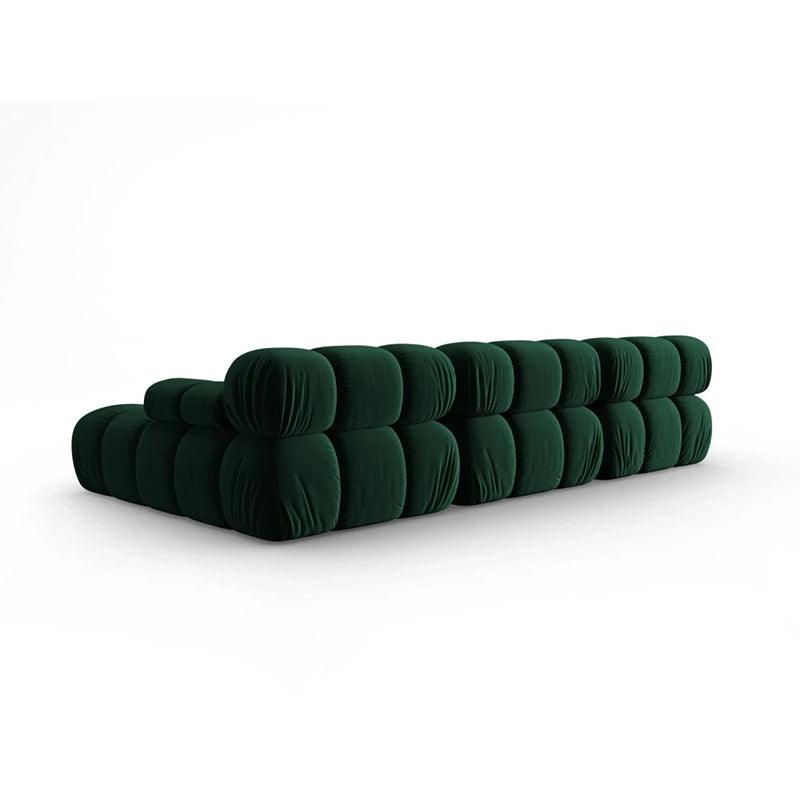 Canapea verde cu colt din catifea Right Bellis - Poetic Store