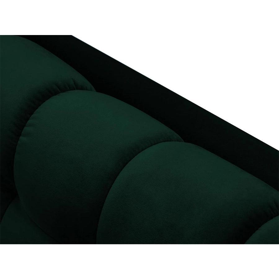 Canapea verde cu colt din catifea Right Mamaia - Poetic Store