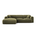 Canapea verde deschis cu colt din catifea 260 cm Nolio Left
