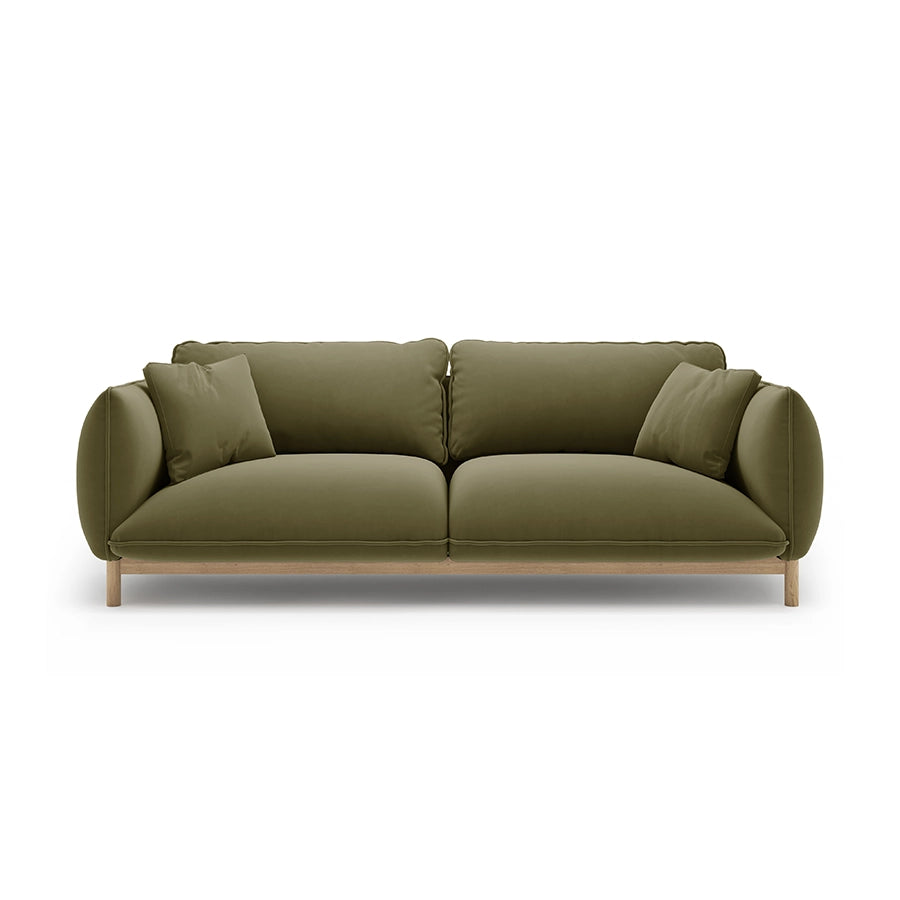 Canapea verde deschis din catifea 208 cm Lona