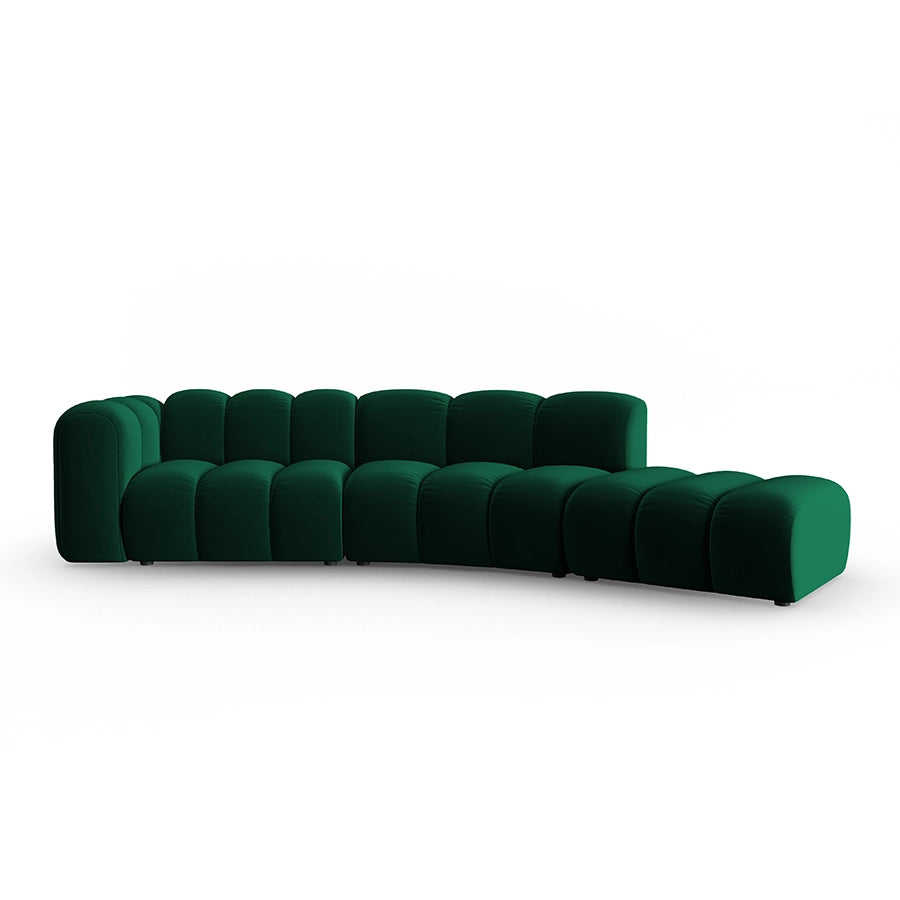 Canapea verde din catifea Contempo Right Lupine