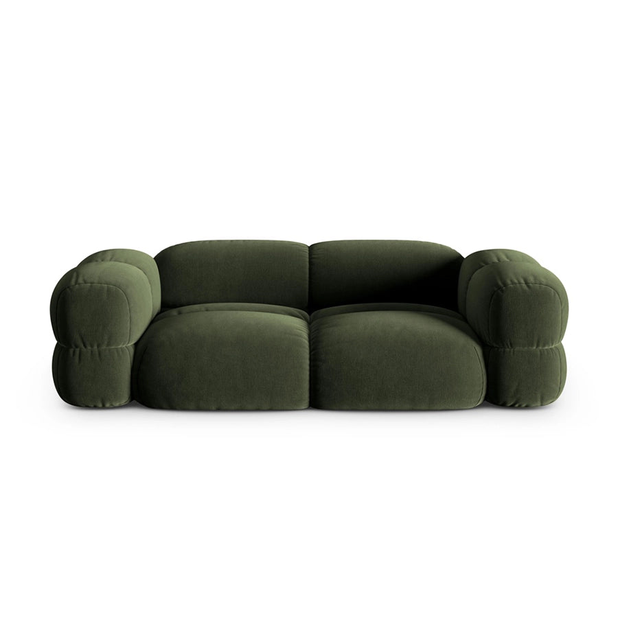 Canapea verde din catifea pentru 3 persoane Loretto