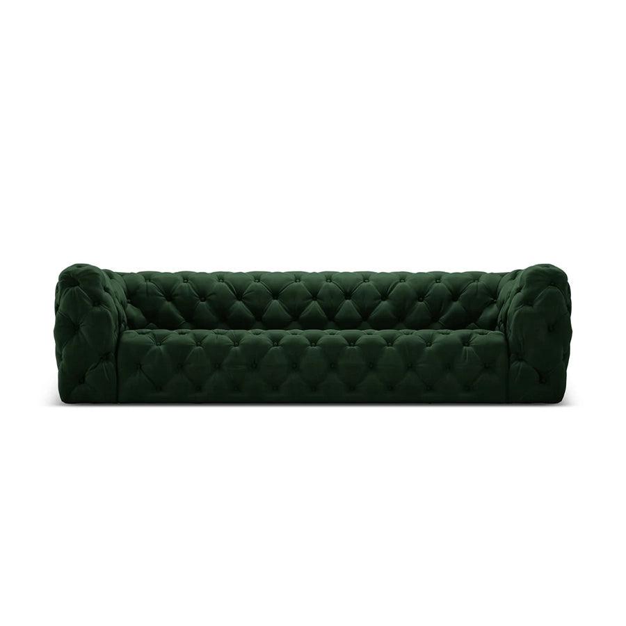 Canapea verde din catifea pentru 4 persoane Iggy - Poetic Store