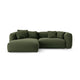 Canapea verde extensibila din textil Martina Left