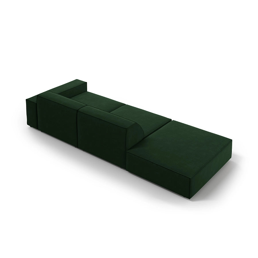 Canapea verde inchis din catifea cu 3 locuri Jodie