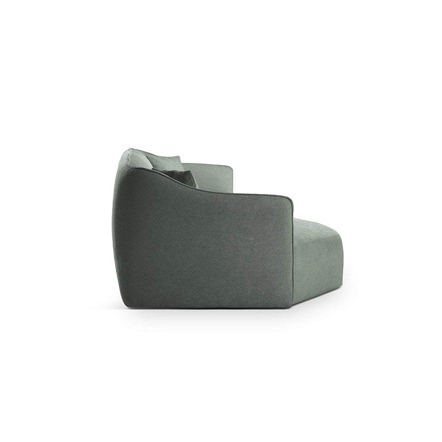 Canapea verde menta din material buclat Hailey Left