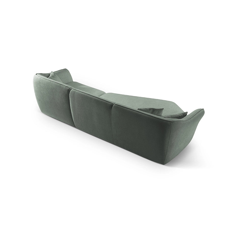 Canapea verde menta din material buclat Hailey Left