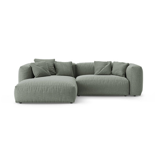 Canapea verde moss extensibila din textil Martina Left