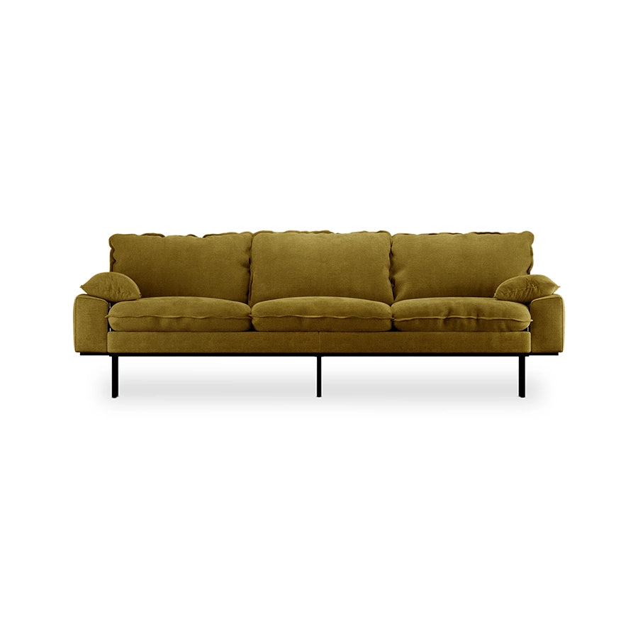 Canapea verde olive pentru 4 persoane Retro HKliving