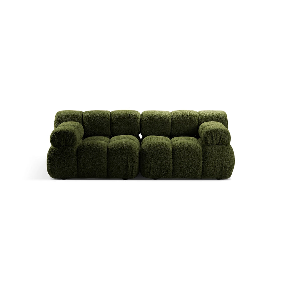 Canapea verde pentru 2 persoane boucle Bellis