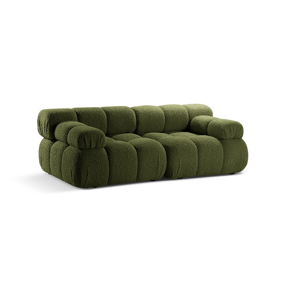 Canapea verde pentru 2 persoane boucle Bellis