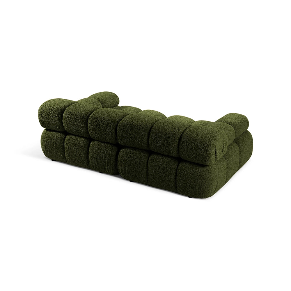 Canapea verde pentru 2 persoane boucle Bellis