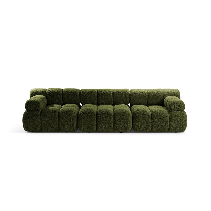 Canapea verde pentru 3 persoane boucle Bellis