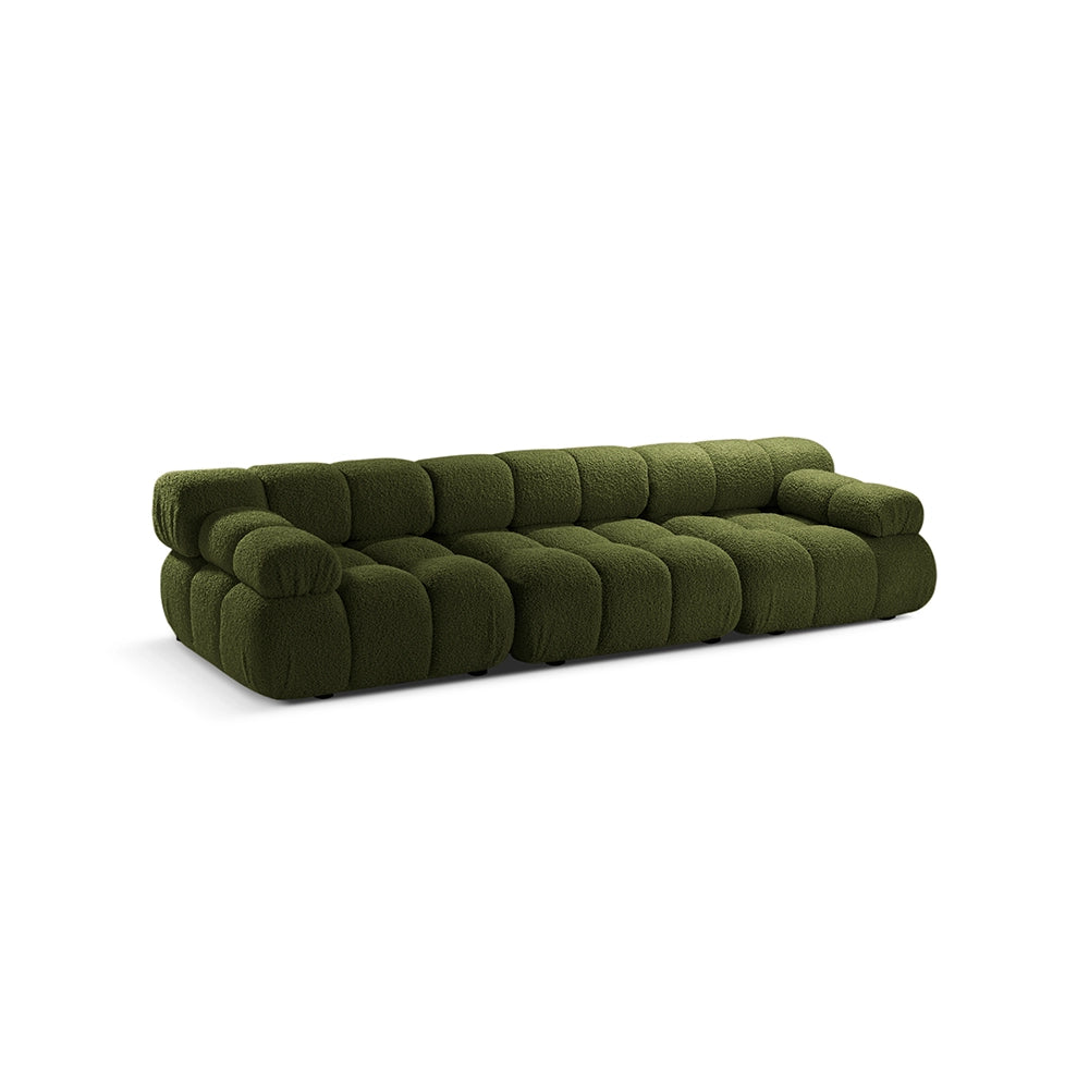 Canapea verde pentru 3 persoane boucle Bellis