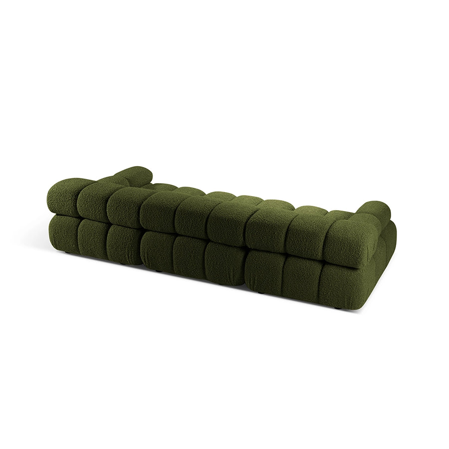 Canapea verde pentru 3 persoane boucle Bellis