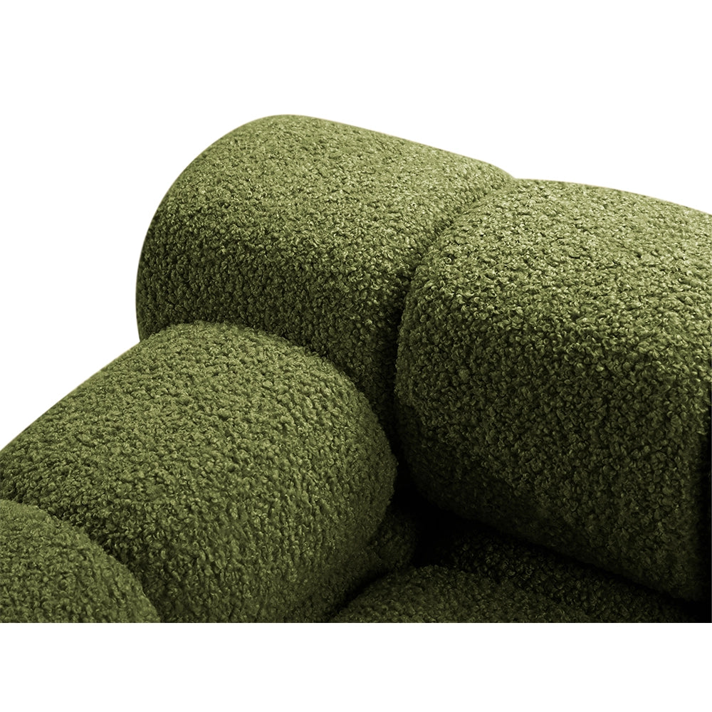 Canapea verde pentru 3 persoane boucle Bellis